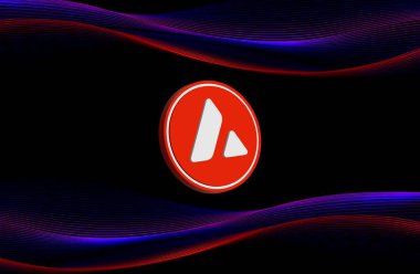 Dijital arkaplanda çığ-avax sanal para birimi görüntüsü. 3d illüstrasyon.