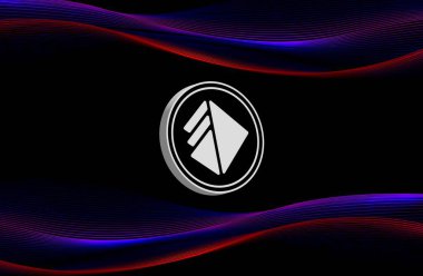 Dijital arkaplanda altkatman-alt kripto para birimi resimleri. 3d illüstrasyon.