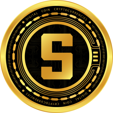 Kum havuzu ve sanal para birimi logosu çizimi. vektör çizimleri.