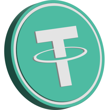 Soyut arkaplanda bağlantı-usdt şifreli para birimi logosu çizimleri. 3d illüstrasyon.