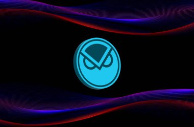 Dijital arkaplanda gnosis-gno şifreli para birimi resimleri. 3d illüstrasyon.