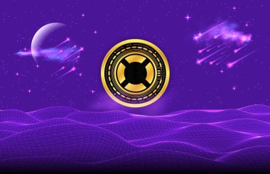 GT protokol-gtai sanal para birimi görüntüleri dijital arkaplanda. 3d illüstrasyon.