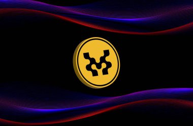 dijital arkaplanda hareket-hareket sanal para birimi resmi. 3d illüstrasyon.