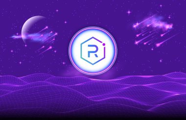 raydium-ray virtual currency image in the digital background. 3d illustrations.