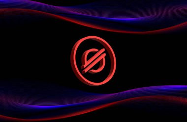 Dijital arkaplanda yıldız-xlm şifreli para birimi resimleri. 3d illüstrasyon.