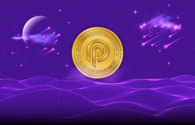 Dijital arkaplanda Pyth network para logosu resmi. 3d illüstrasyon.