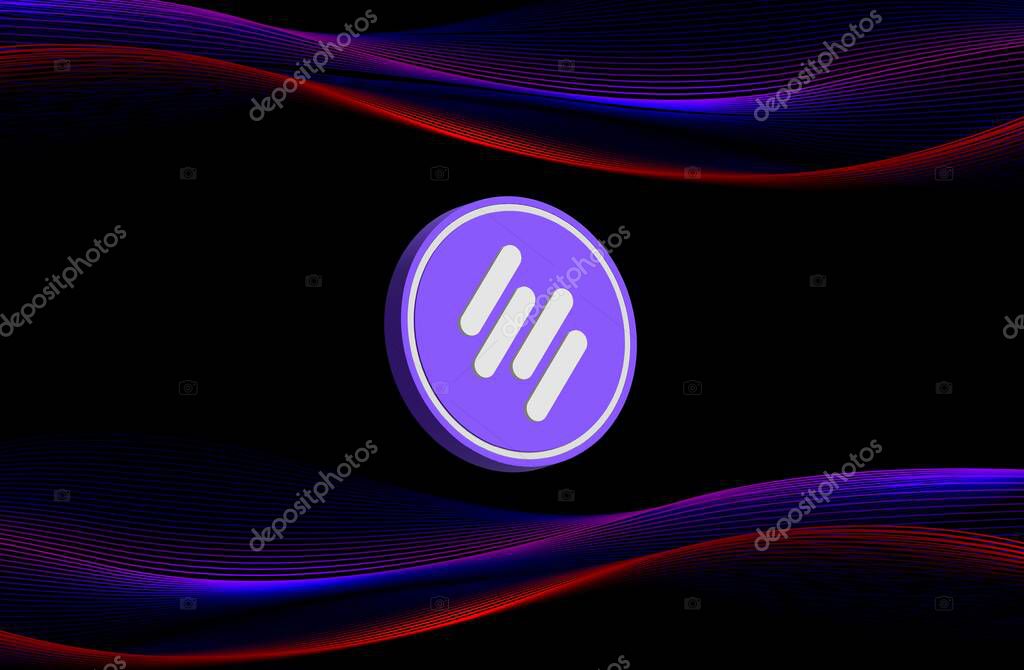 Images of the solv protocol-solv logo on a digital background. 3d illustrations.