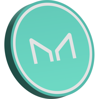 Soyut arkaplanda imalatçı-mkr kripto para birimi çizimleri. 3d illüstrasyon.