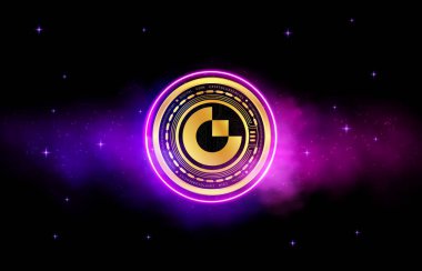 Soyut arkaplanda geçit şifreli para birimi çizimleri. 3d illüstrasyon.