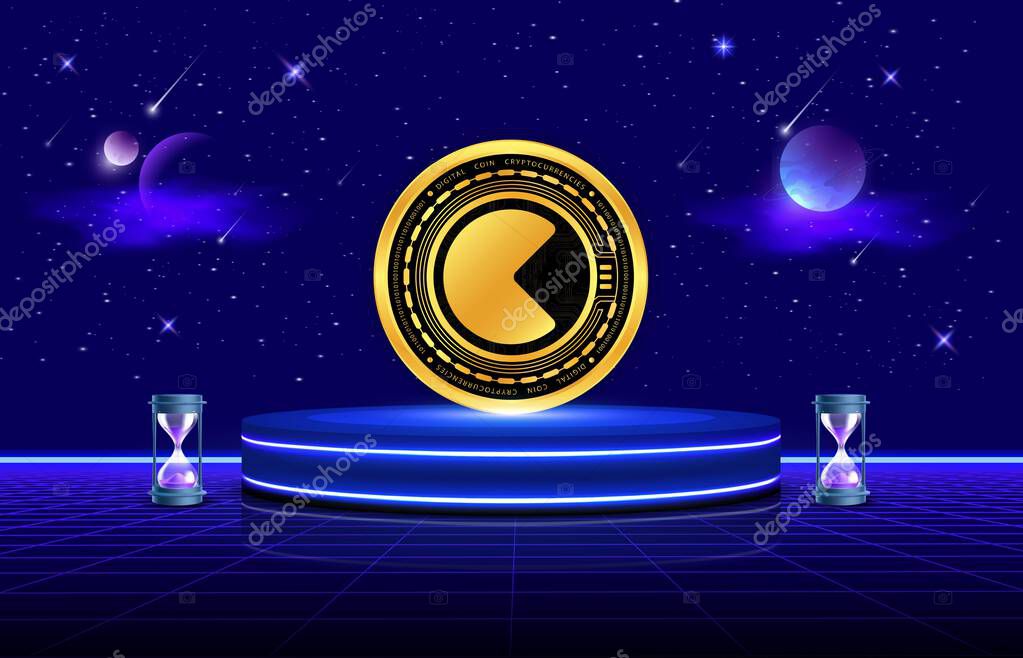 Cream finance-cream cryptocurrency images on digital background. 3d illustrations.