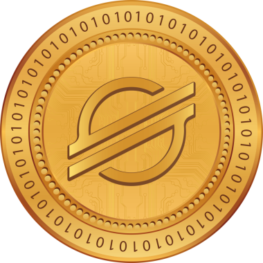 Soyut arkaplanda yıldız-xlm kripto para birimi çizimleri. 3d illüstrasyon.