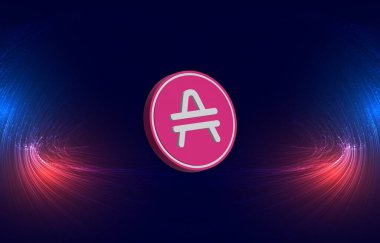 Dijital arkaplanda amfi kripto para birimi resimleri. 3d illüstrasyon.