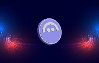 Dijital arkaplanda AVE sanal para birimi resimleri. 3d illüstrasyon