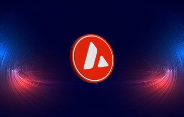 Dijital arkaplanda çığ-avax sanal para birimi görüntüsü. 3d illüstrasyon.