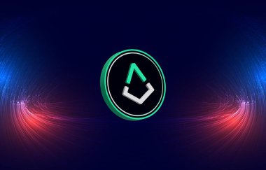 Dijital arkaplanda kahin-temsilcisi sanal para birimi resmi. 3d illüstrasyon.