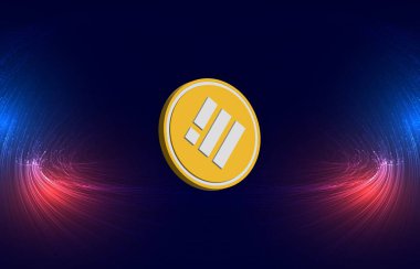 Binance usd-busd dijital arkaplanda sanal para birimi resmi. 3d illüstrasyon.