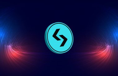 bitget token-bgb dijital arkaplanda şifreli para birimi logoları. 3d illüstrasyon.