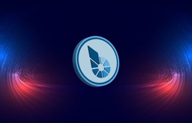 bitshare-bts dijital arkaplanda sanal para birimi resimleri. 3d illüstrasyon.