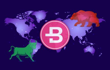 Dijital arkaplanda teknoin-bcn şifreli para birimi logoları. 3d illüstrasyon.