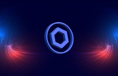 Dijital arkaplanda zincirli bağlantı sanal para birimi resmi. 3d illüstrasyon.