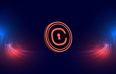 Dijital arka planda yurttaşlık-CVC kripto para birimi logoları görüntüleri. 3d illüstrasyon.