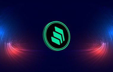 Dijital arkaplanda bileşik şifreli para birimi görüntüleri. 3d illüstrasyon.