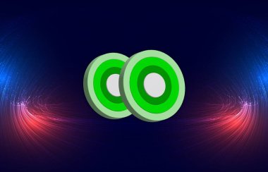 Dijital arka planda siber kripto para birimi görüntüleri. 3d illüstrasyon.