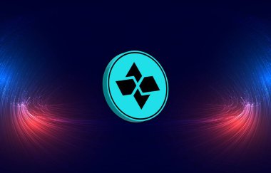 dijital arkaplanda kartesi-ctsi sanal para birimi resmi. 3d illüstrasyon.