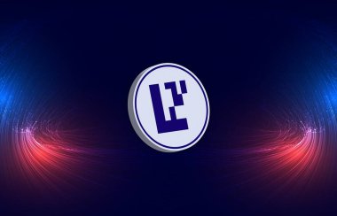 Dijital arkaplanda sekiz katlı şifreli para birimi görüntüleri. 3d illüstrasyon.