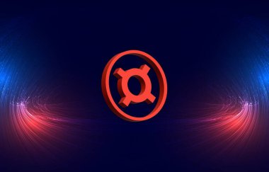 dijital arkaplanda sanal para birimi resmi. 3d illüstrasyon.