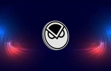 Dijital arkaplanda gnosis-gno şifreli para birimi resimleri. 3d illüstrasyon.