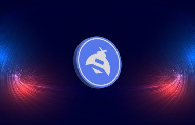 dijital arkaplanda hivemapper-honey şifreleme logo resimleri. 3d illüstrasyon.