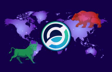 dijital arkaplanda yatay-zen şifreleme resimleri. 3d illüstrasyon.