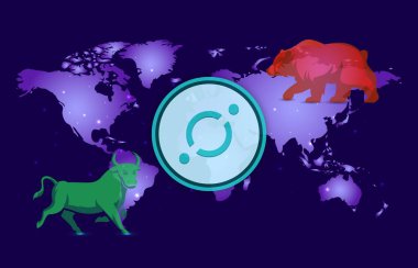 Dijital arkaplanda ikon-iks kripto para birimi resimleri. 3d illüstrasyon.