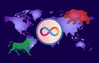 Dijital arkaplanda internet bilgisayar-icp şifreli para birimi resimleri. 3d illüstrasyon.