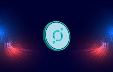 Dijital arkaplanda ikon-iks kripto para birimi resimleri. 3d illüstrasyon.