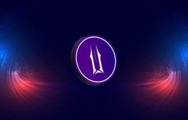 Dijital arkaplanda ilyum-ilv şifreleme logosu çizimleri. 3B çizimler.