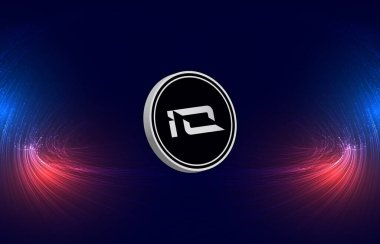 io.net-io soyut arkaplan üzerinde şifreli para birimi çizimleri. 3d illüstrasyon.