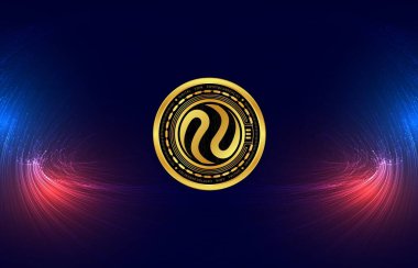 Dijital arkaplanda enjektif protokol-inj kripto para birimi resimleri. 3d illüstrasyon.