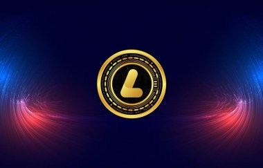 Dijital arkaplanda largo-lrg kripto para birimi resimleri. 3d illüstrasyon.