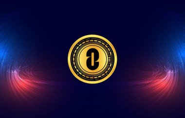 Sayısal arkaplanda sıfır zro para logosu resimleri var. 3d illüstrasyon.