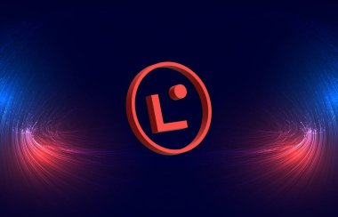 Dijital arkaplanda linea sanal para birimi görüntüsü. 3B çizimler.