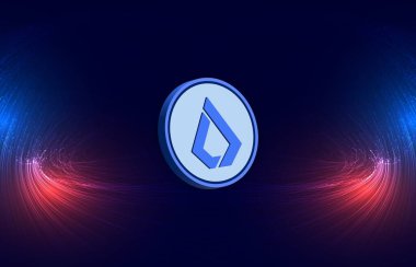 dijital arkaplanda lisk-lsk sanal para birimi resmi. 3d illüstrasyon.