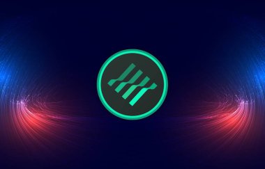 dijital arkaplanda sanal para birimi görüntüsü var. 3d illüstrasyon.