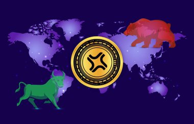 Dijital arkaplanda Jito-jto kripto para birimi resimleri. 3d illüstrasyon.