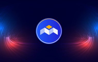 Dijital arkaplanda mbox sanal para birimi resimleri. 3d illüstrasyon