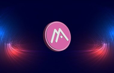  Dijital arkaplanda moca ağ-moca para birimi resimleri. 3d illüstrasyon.