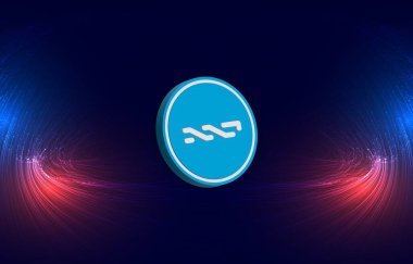 nxt şifreli para birimi resimleri dijital arkaplanda. 3d illüstrasyon.