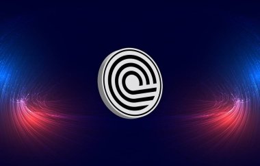 Dijital arkaplanda ondo sanal para birimi görüntüleri. 3d illüstrasyon.