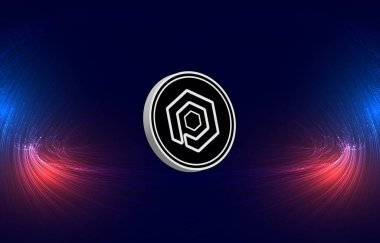 Soyut arka planda opulous-opul kripto para çizimleri. 3d illüstrasyon.